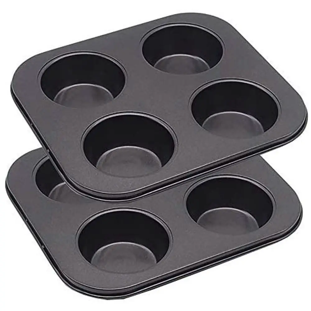 2Pcs Muffin Pan 4 Cup Standard Size Air Fryer Small Oven Cupcake Baking ...
