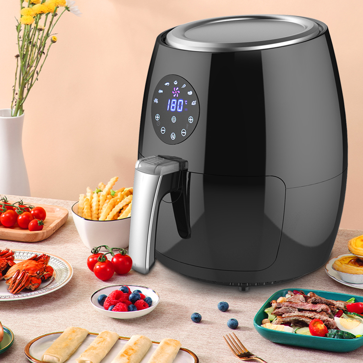 350W Best Air Fryer with Air Fry Recipes,3.8Qt Power Air Fryer Oven,7 ...