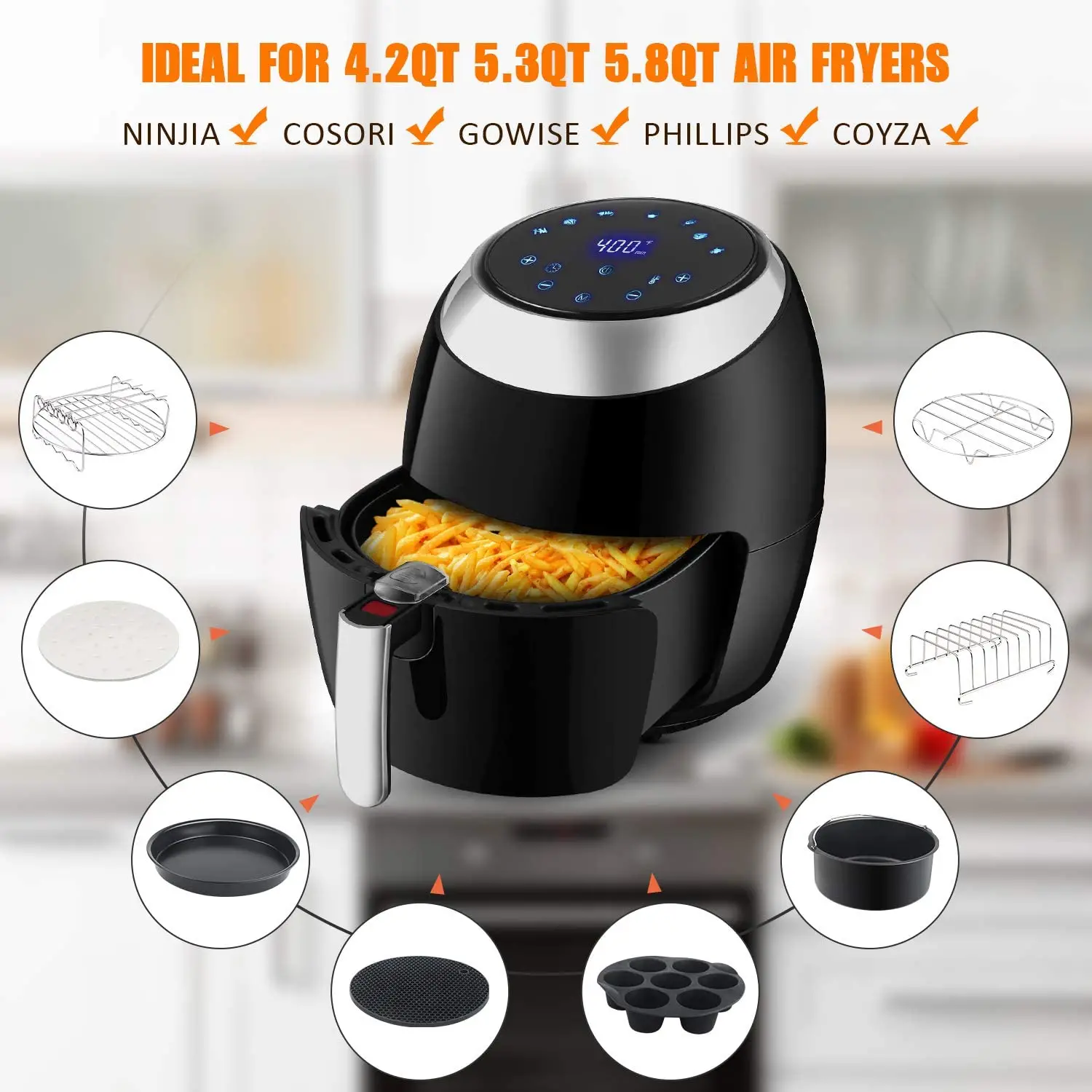 Air Fryer Accessories XL, 8 Inch Set Of 17 For Gowise USA Phillips ...