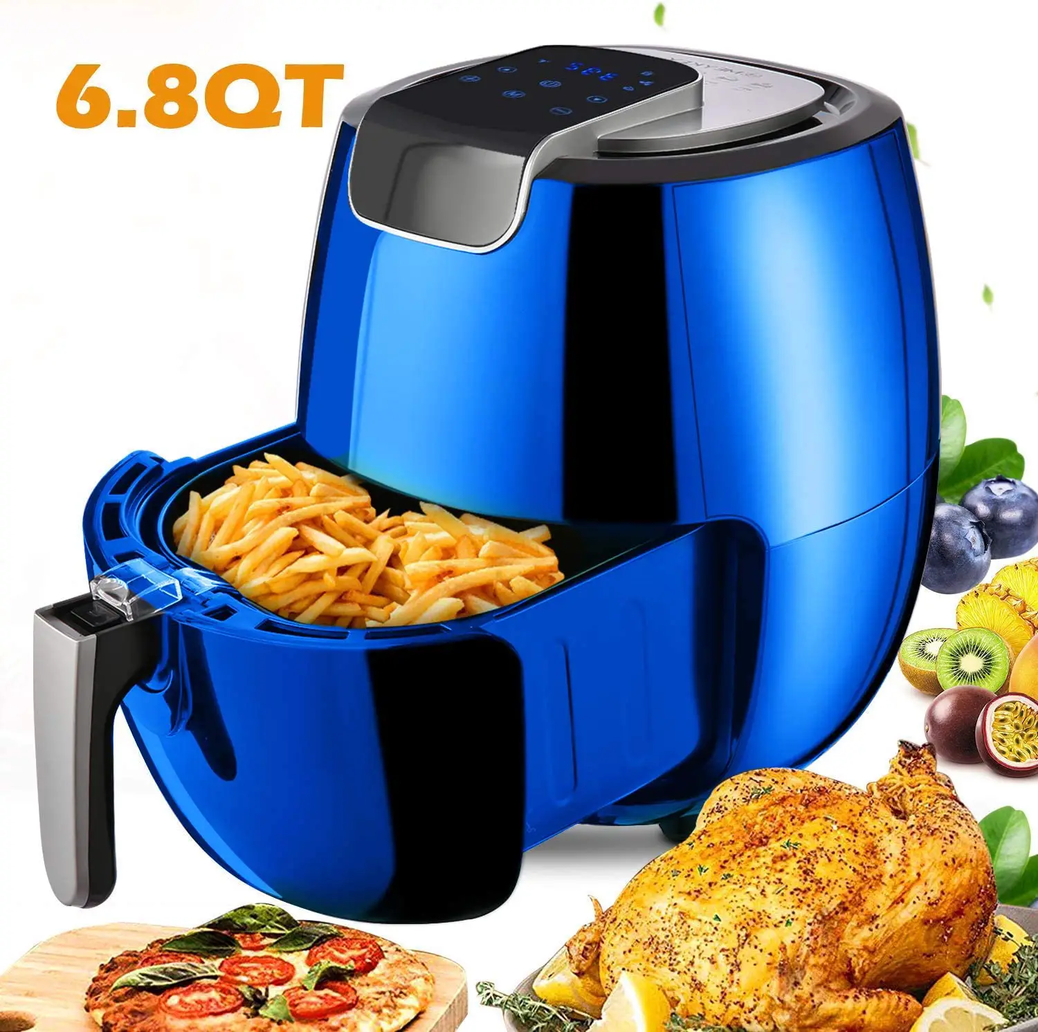 Amazon.com: Air Fryer XL 6.8QT 1800W Electric Hot Air Fryers Oven ...