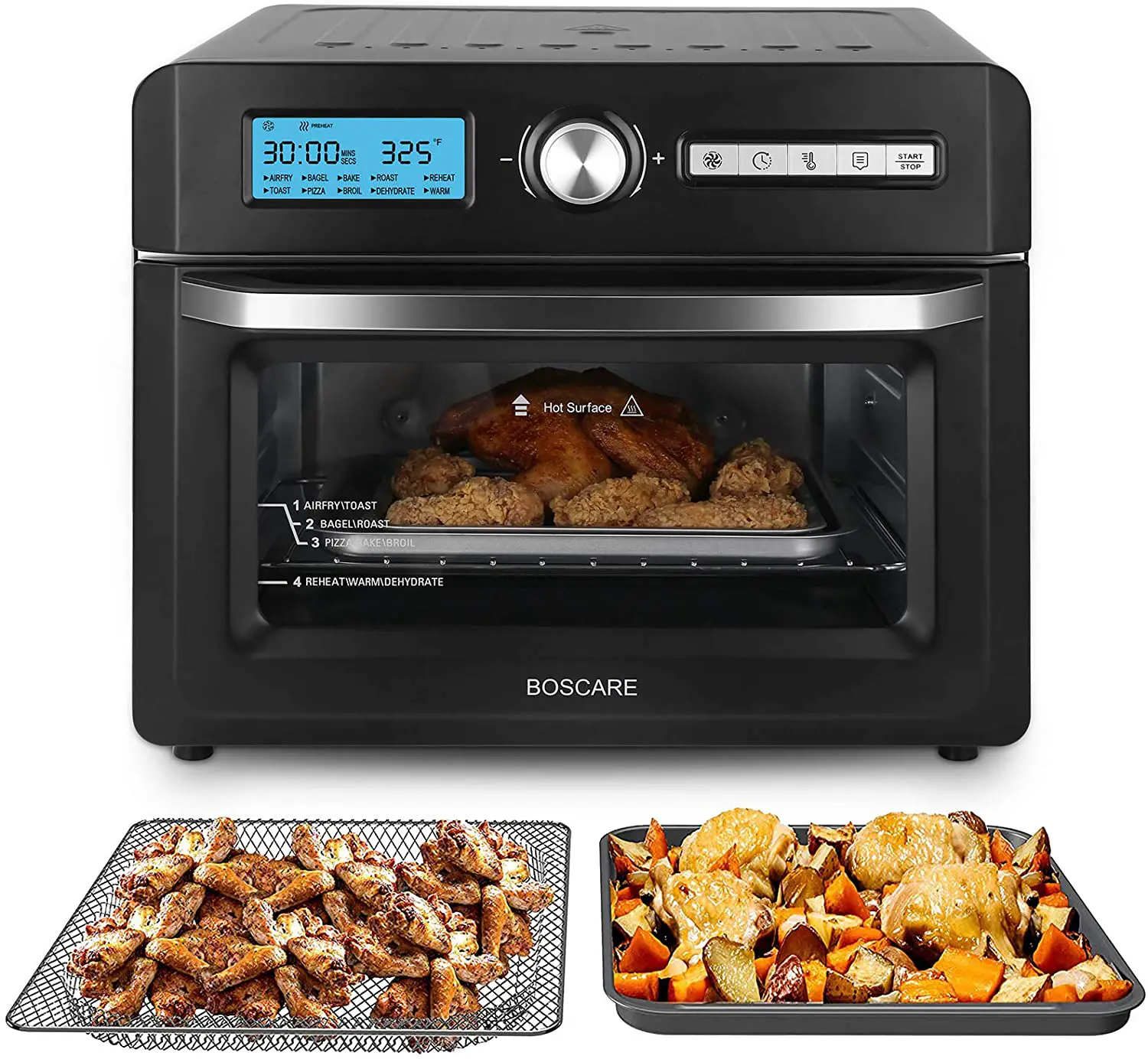 BOSCARE Air Fryer Toaster Oven, and Rotisserie Oven, Air Fry ...
