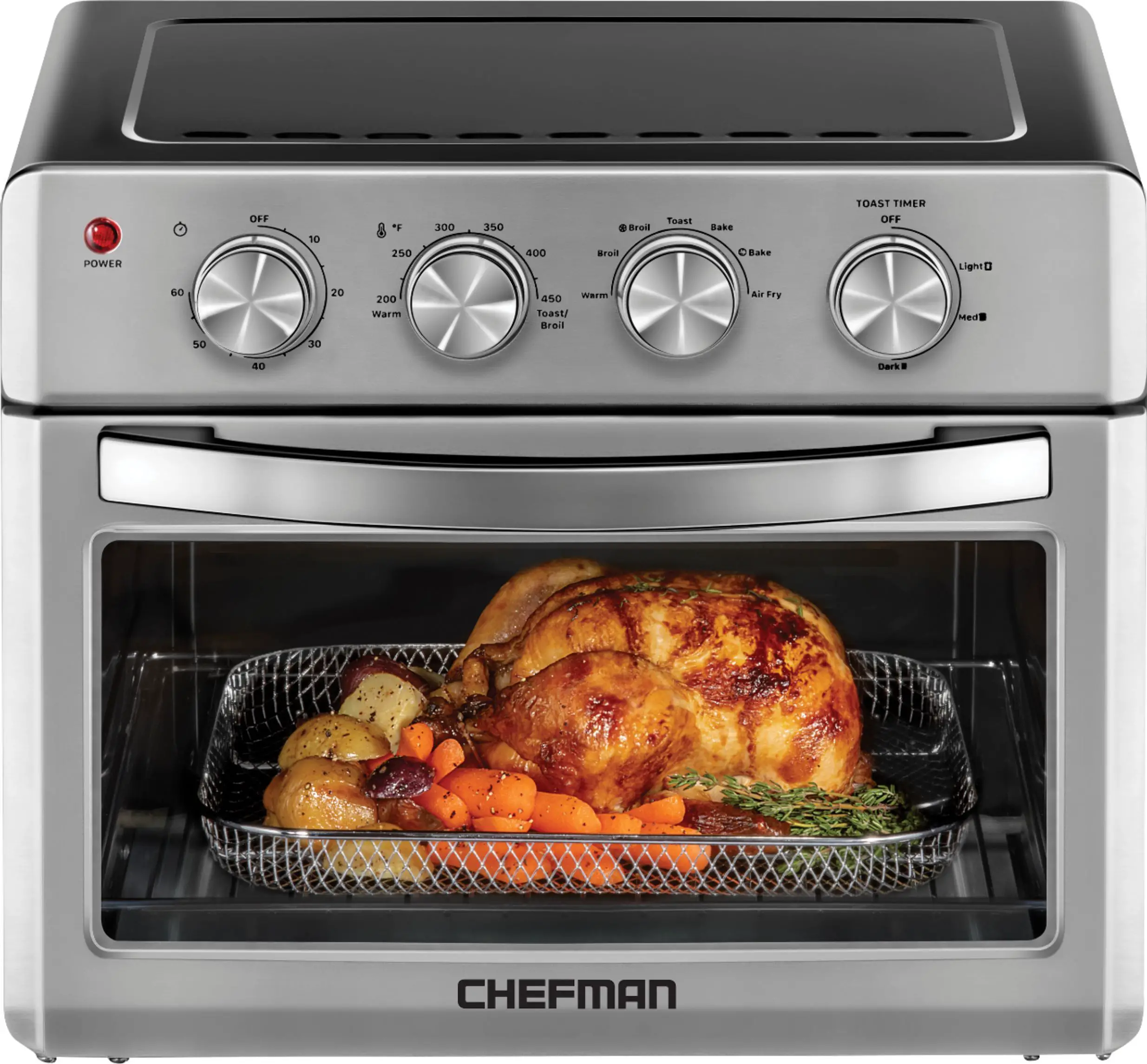 Chefman 25 L Analog Air Fryer Toaster Oven, 6 Slice, Convection w/ Auto ...