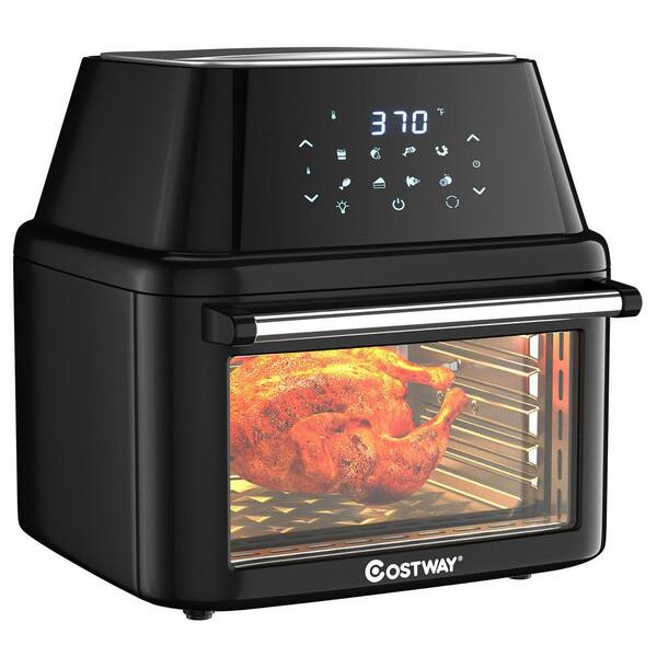 Costway 19 qt. Black Air Fryer Oven with Rotisserie