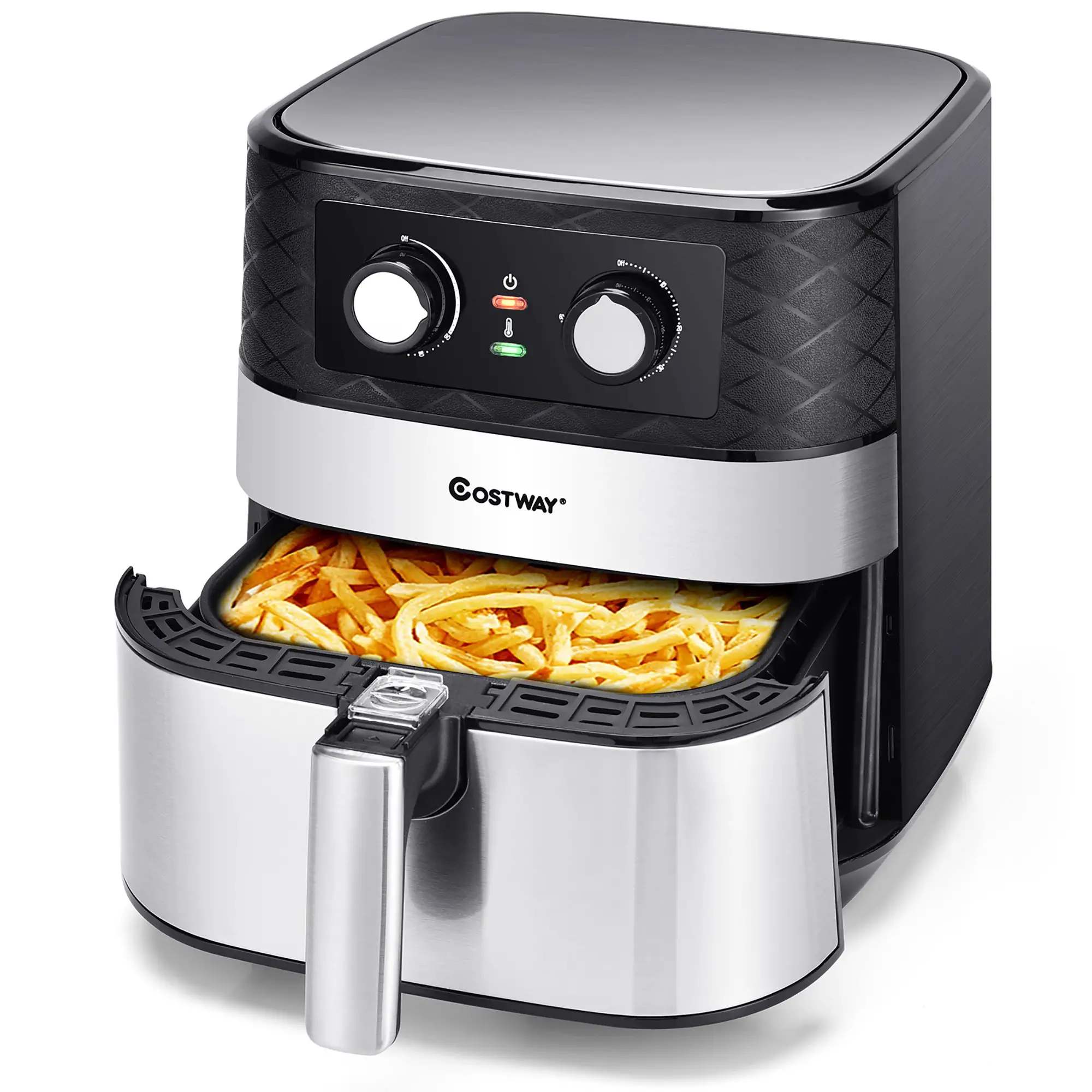 Costway 5.3 QT Electric Hot Air Fryer 1700W Stainless ...
