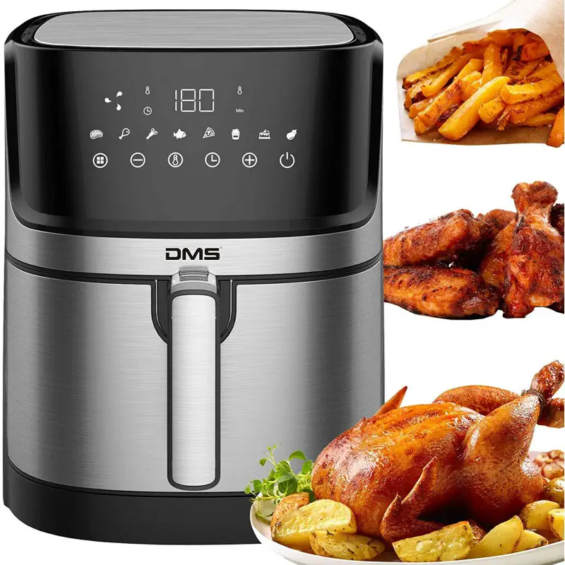 DMS Germany, Air Fryer, 6 L, 1800 Watts, Stainless Steel