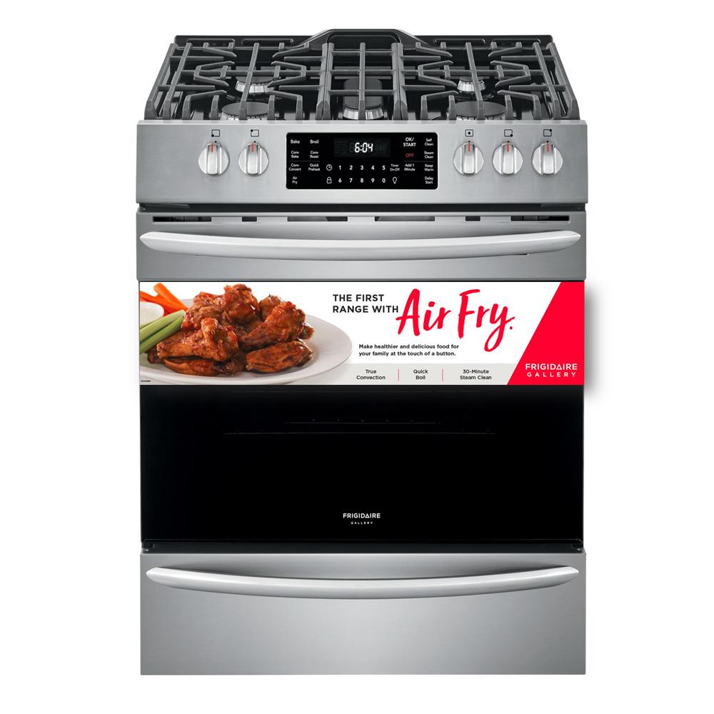 Frigidaire Gallery 30 in. 5.6 cu. ft. Front Control Gas Range with Air ...