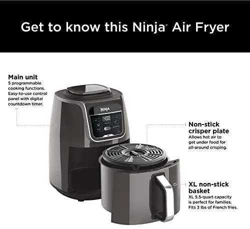 Ninja AF150AMZ Air Fryer XL, 5.5 Qt. Capacity that can Air Fry, Air ...