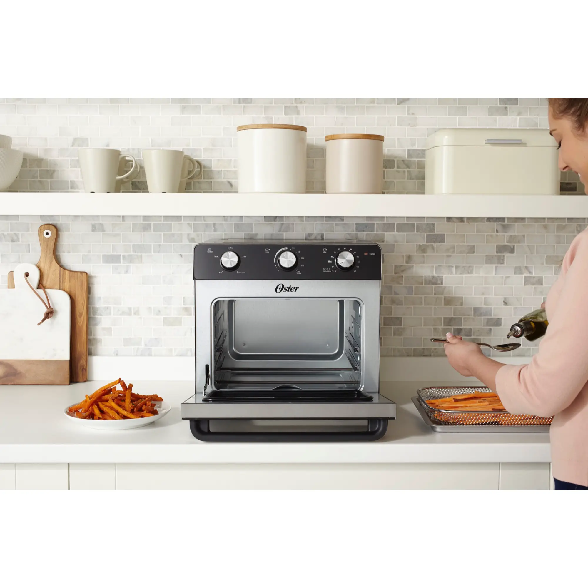 Oster Countertop Toaster Oven with Air Fryer, Black