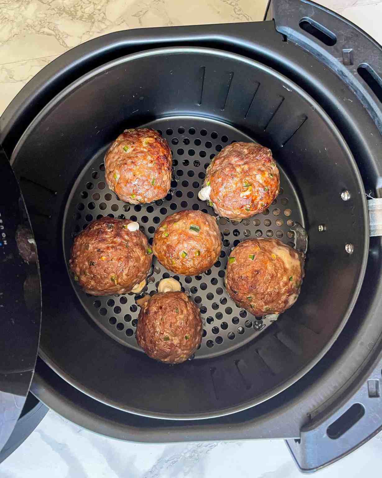 The Best Air Fryer Cheese Stuffed Meatballs