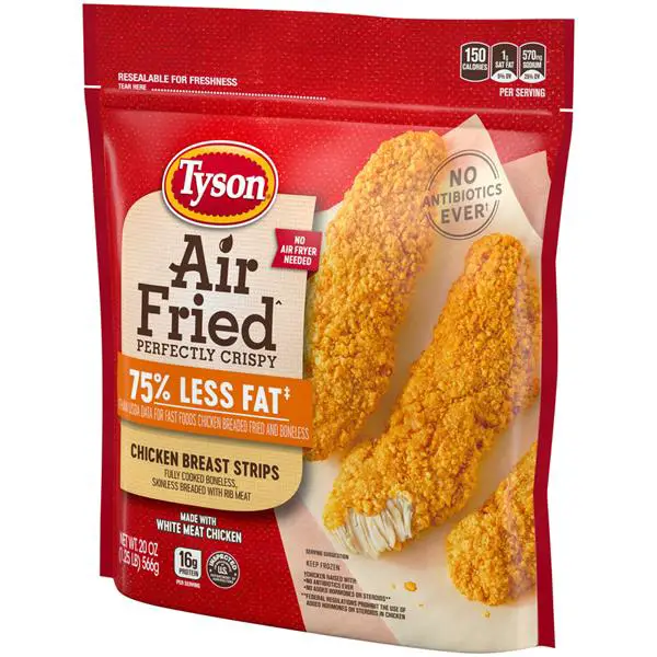 Tyson Air Fried Fully Cooked Breaded Chicken Breast Strips ...