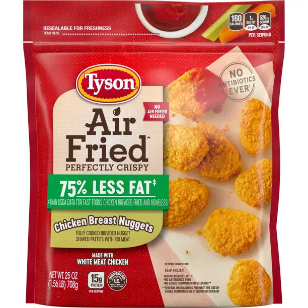 Tyson® Air Fried Perfectly Crispy Chicken Breast Nuggets, 1.5 lb Bag ...