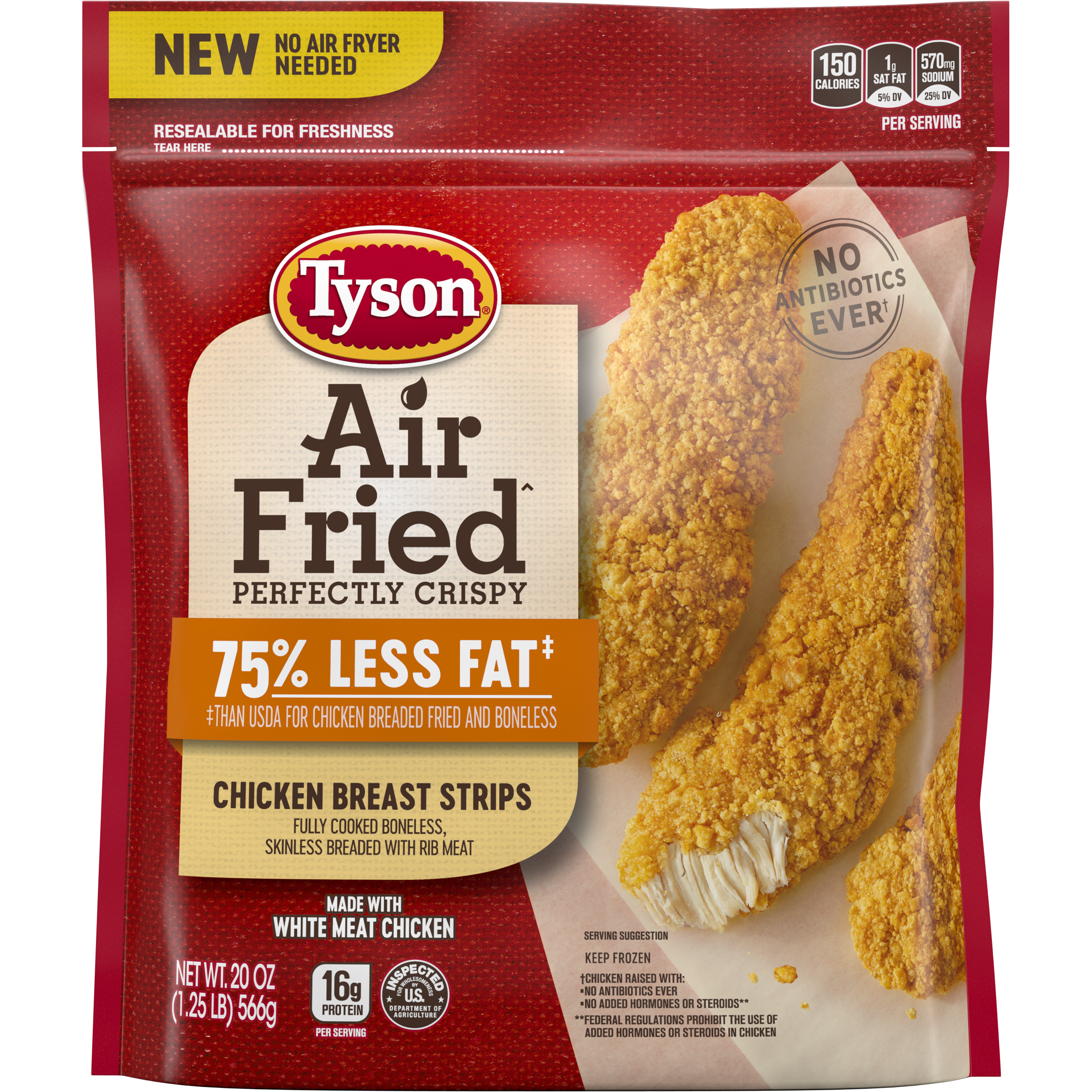 Tyson® Air Fried Perfectly Crispy Chicken Breast Strips, 20 oz. (Frozen ...