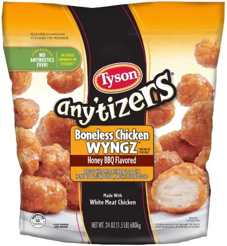 Tyson Anytizers Honey Barbeque Boneless Chicken Wings, 1.59 Lb (Frozen ...