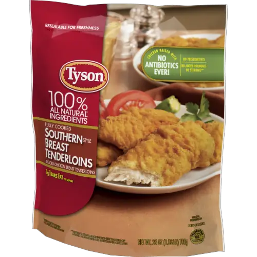 Tyson® Fully Cooked Southern Style Breaded Chicken Breast Tenderloins ...