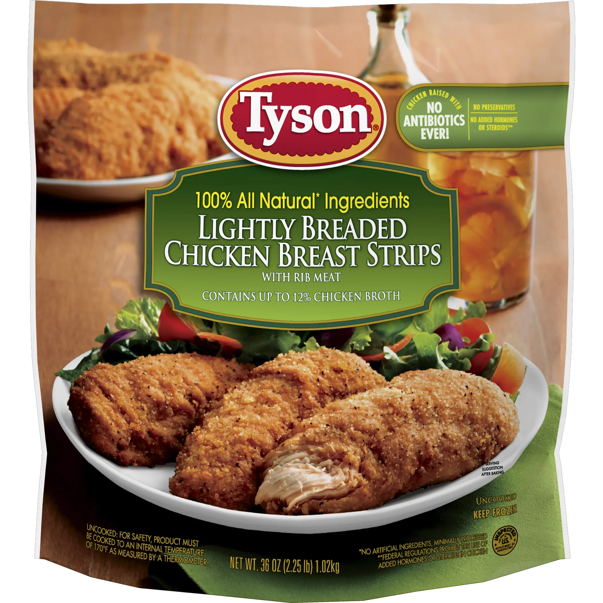 Tyson® Lightly Breaded Chicken Strips, 36 oz. (Frozen)